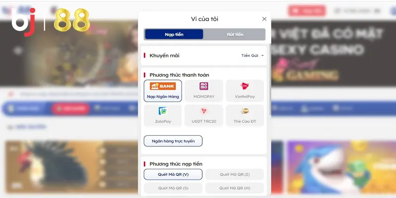 Chỉ dẫn cách thức giao dịch nạp tiền BJ88 cho người chơi mới